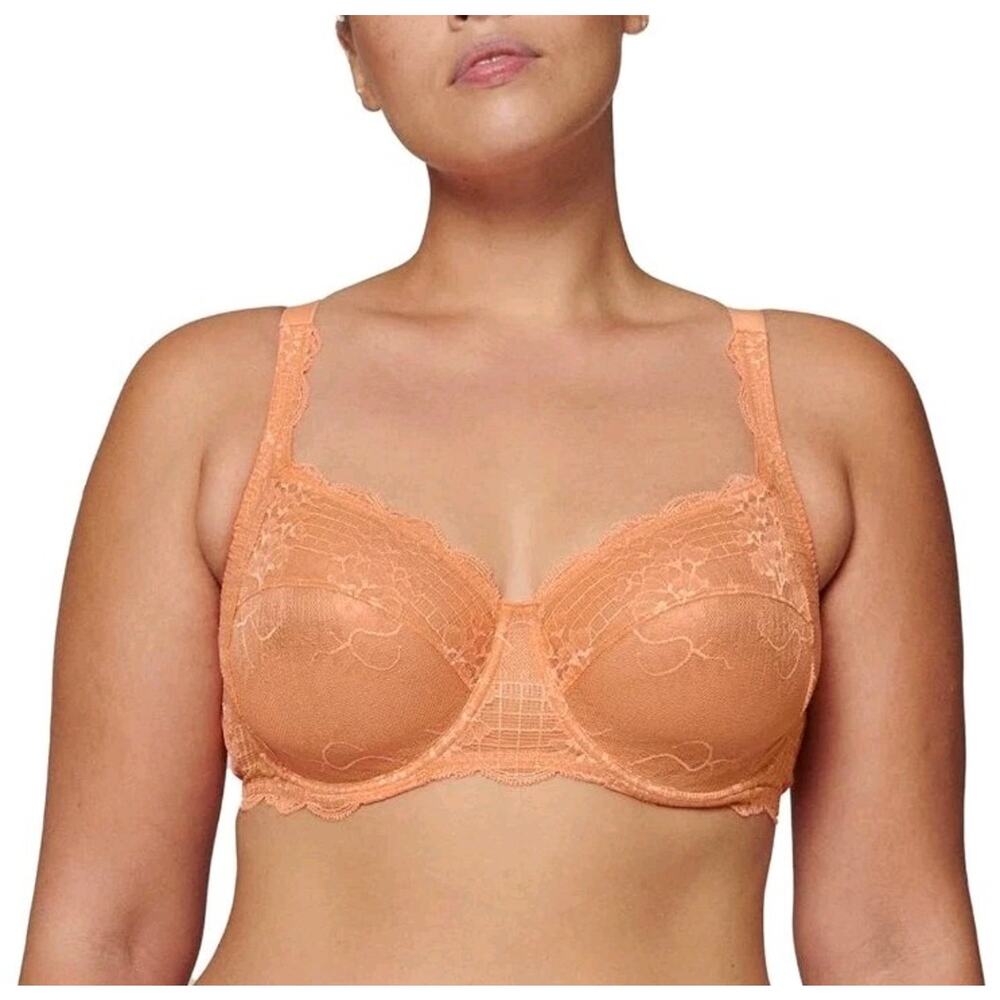 SIMONE PERELE Reve Full Cup Underwire Lace Bra Apricot Size 36E New With Tags